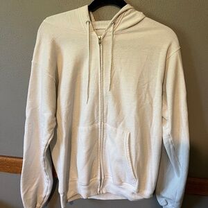 White Zip Up Hoodie